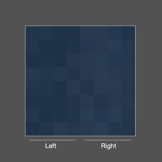 8 by 8 grid colormap, in shades of blue